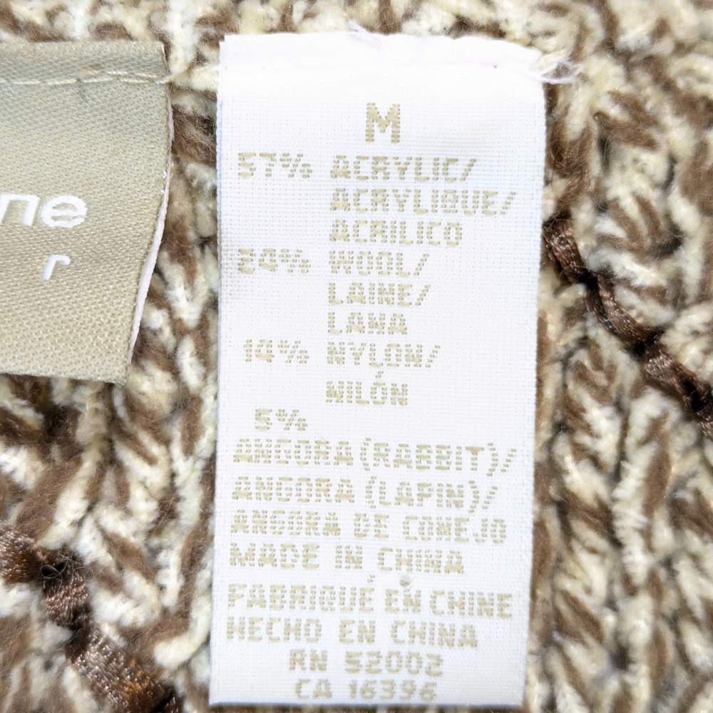 Vntg Liz Claiborne Oversized Knit Sweater Wool Blend, Ribbon Striped, Cozy Med - Picture 8 of 9